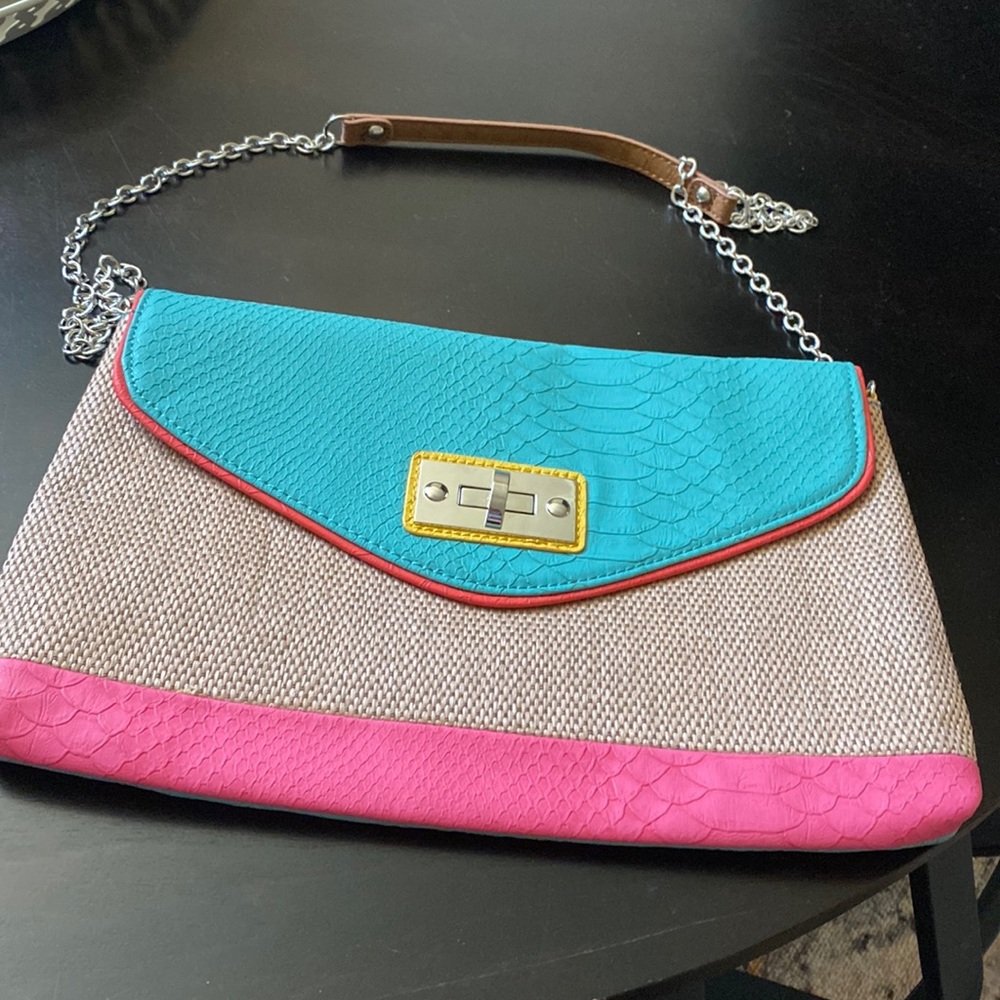 Multi colored small shoulder bag